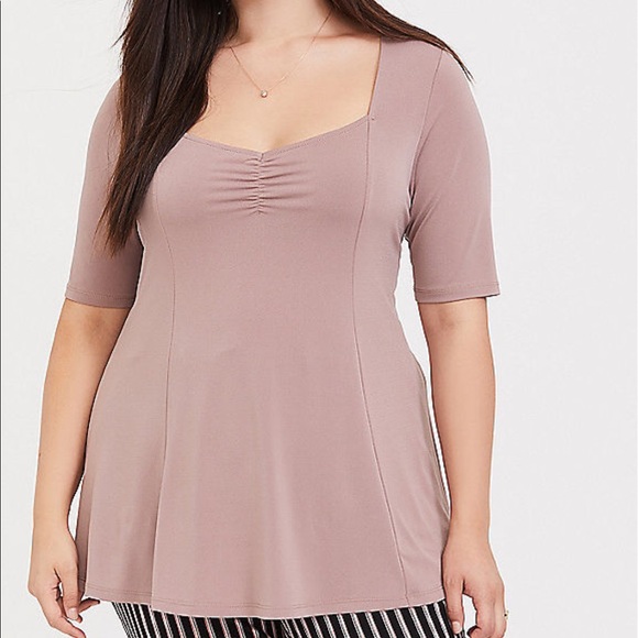 Nwt Torrid size 00 studio knit taupe Top - Picture 1 of 6